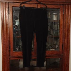 black velvet high waisted ankle pants